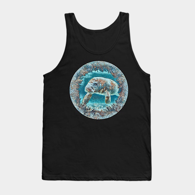 Manatee under water Tank Top by UMF - Fwo Faces Frog